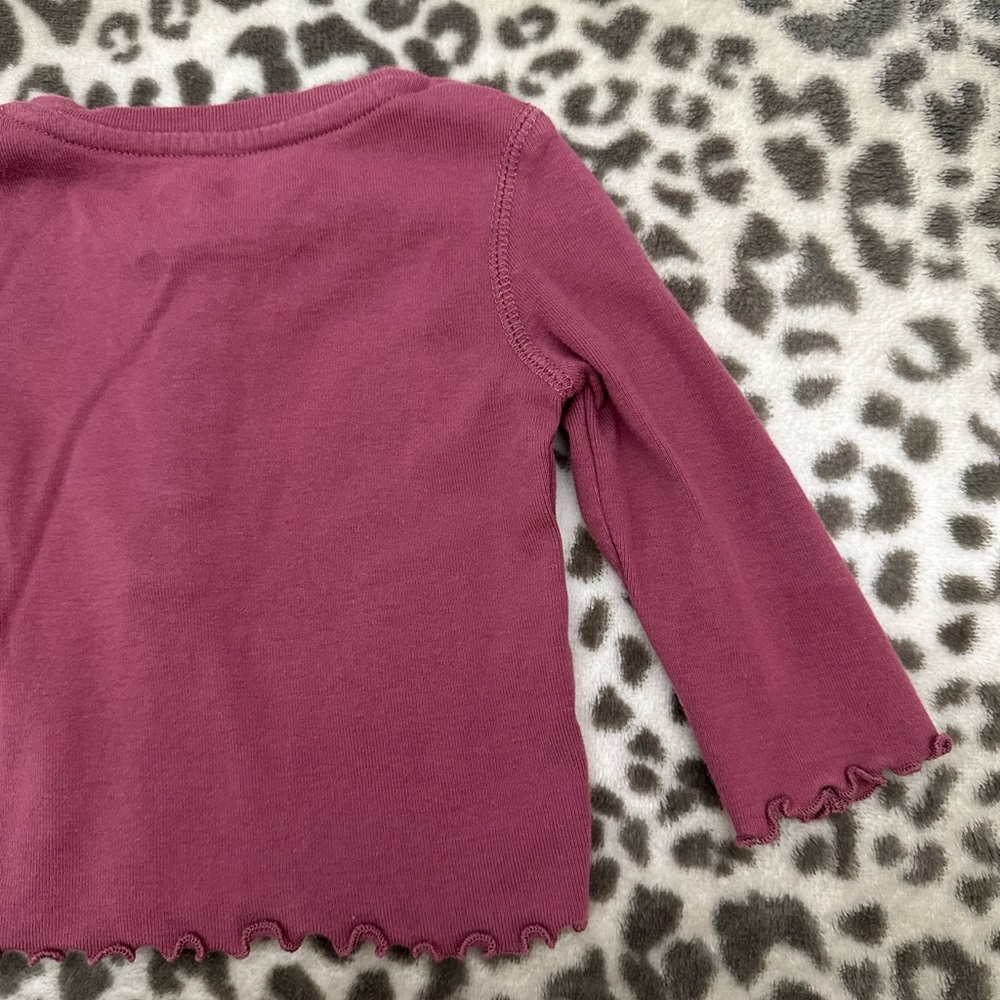 Children’s Place Henley Ling Sleeve Top in Burgundy Maroon Size 6-9 months - Picture 7 of 12